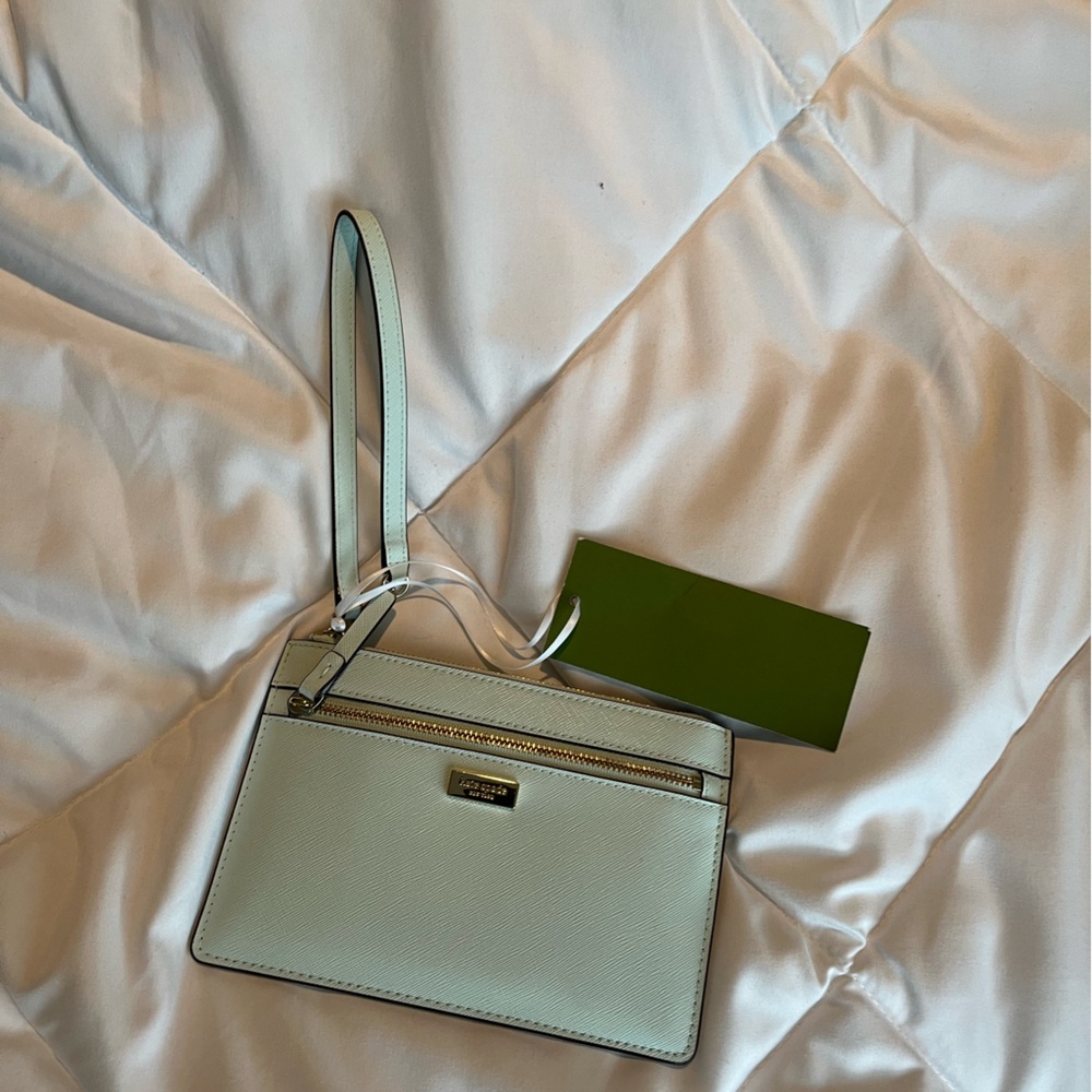 Kate Spade Wristlet Baby Blue with Gold Hardware